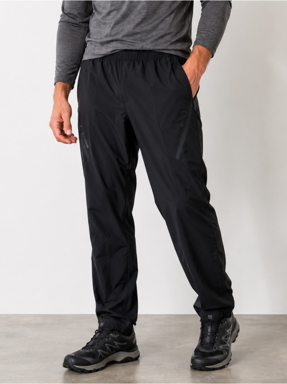 Salomon Men's Hiking Pants Size Large Black Stretch Waist Straight Leg Outdoor
